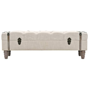 vidaXL Πάγκος Αποθήκευσης 111x34x37cm από Μασίφ Ξύλο και Ατσάλι 1 τεμ.