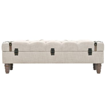 vidaXL Πάγκος Αποθήκευσης 111x34x37cm από Μασίφ Ξύλο και Ατσάλι 1 τεμ.