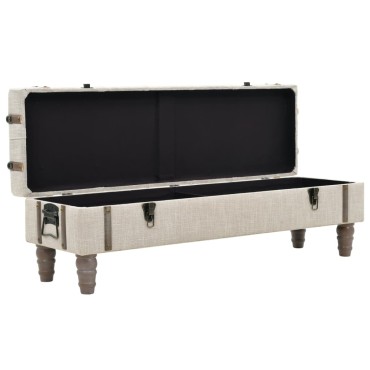 vidaXL Πάγκος Αποθήκευσης 111x34x37cm από Μασίφ Ξύλο και Ατσάλι 1 τεμ.