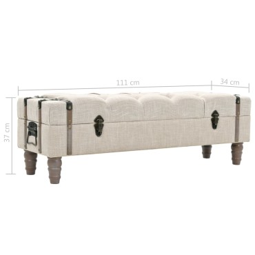 vidaXL Πάγκος Αποθήκευσης 111x34x37cm από Μασίφ Ξύλο και Ατσάλι 1 τεμ.
