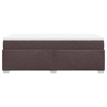 vidaXL Κρεβάτι Boxspring με Στρώμα Σκούρο Καφέ 100x200 εκ. Υφασμάτινο