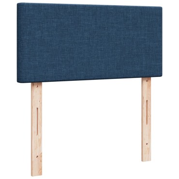 vidaXL Κρεβάτι Boxspring με Στρώμα Μπλε 100x200cm Υφασμάτινο 1 τεμ. - Μονό