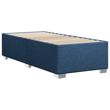 vidaXL Κρεβάτι Boxspring με Στρώμα Μπλε 100x200cm Υφασμάτινο 1 τεμ. - Μονό