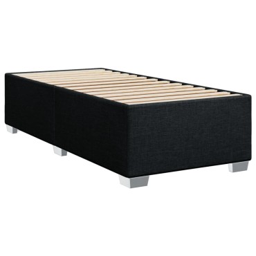 vidaXL Κρεβάτι Boxspring με Στρώμα Μαύρο 90x200 εκ. Υφασμάτινο
