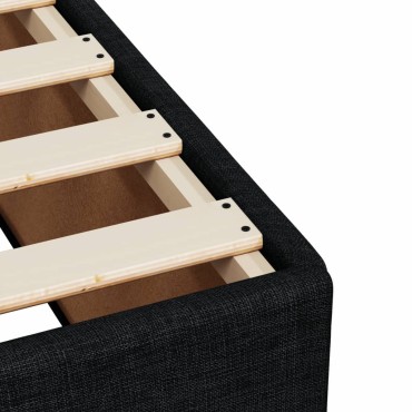 vidaXL Κρεβάτι Boxspring με Στρώμα Μαύρο 90x200 εκ. Υφασμάτινο