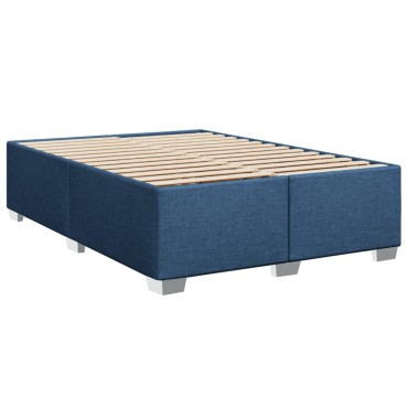 vidaXL Κρεβάτι Boxspring με Στρώμα Μπλε 140x200cm Υφασμάτινο 1 τεμ. - Διπλό