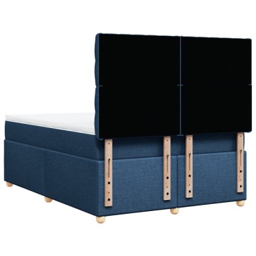 vidaXL Κρεβάτι Boxspring με Στρώμα Μπλε 140x200 εκ. Υφασμάτινο