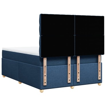 vidaXL Κρεβάτι Boxspring με Στρώμα Μπλε 140x200cm Υφασμάτινο 1 τεμ. - Διπλό