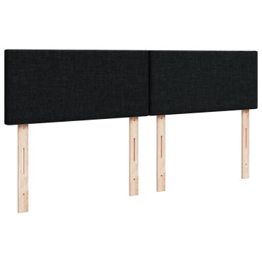 vidaXL Οθωμανικό κρεβάτι με στρώμα Μαύρο 140x200cm Ύφασμα