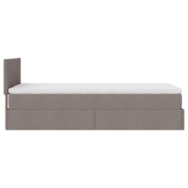 vidaXL Οθωμανικό κρεβάτι με στρώμα Taupe 100x200cm ύφασμα