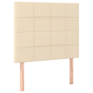 vidaXL Κρεβάτι Boxspring με Στρώμα Κρεμ 100 x 200 εκ. Υφασμάτινο