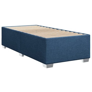 vidaXL Κρεβάτι Boxspring με Στρώμα Μπλε 100x200cm Υφασμάτινο 1 τεμ. - Μονό