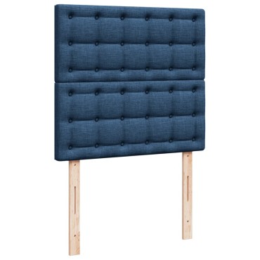 vidaXL Κρεβάτι Boxspring με Στρώμα Μπλε 100x200cm Υφασμάτινο 1 τεμ. - Μονό