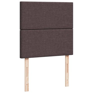 vidaXL Κρεβάτι Boxspring με Στρώμα Σκούρο Καφέ 100x200 εκ. Υφασμάτινο
