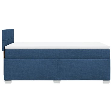 vidaXL Κρεβάτι Boxspring με Στρώμα Μπλε 100x200cm Υφασμάτινο 1 τεμ. - Μονό