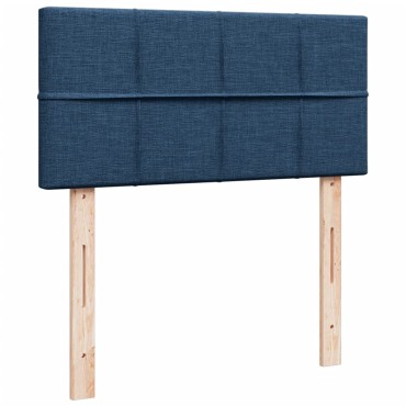 vidaXL Κρεβάτι Boxspring με Στρώμα Μπλε 100x200cm Υφασμάτινο 1 τεμ. - Μονό