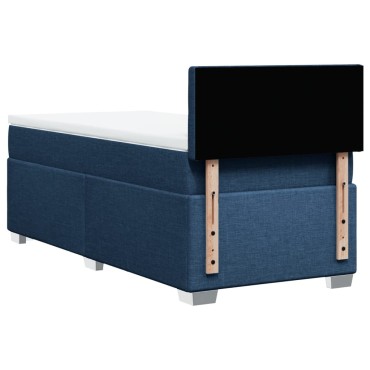 vidaXL Κρεβάτι Boxspring με Στρώμα Μπλε 100x200cm Υφασμάτινο 1 τεμ. - Μονό