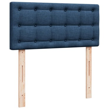 vidaXL Κρεβάτι Boxspring με Στρώμα Μπλε 100x200cm Υφασμάτινο 1 τεμ. - Μονό
