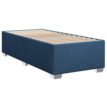 vidaXL Κρεβάτι Boxspring με Στρώμα Μπλε 100x200cm Υφασμάτινο 1 τεμ. - Μονό