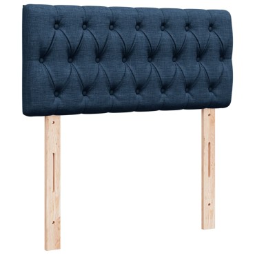 vidaXL Κρεβάτι Boxspring με Στρώμα Μπλε 100x200cm Υφασμάτινο 1 τεμ. - Μονό