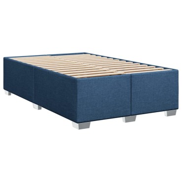 vidaXL Κρεβάτι Boxspring με Στρώμα Μπλε 100x200cm Υφασμάτινο 1 τεμ. - Μονό
