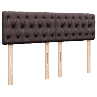 vidaXL Κρεβάτι Boxspring με Στρώμα Σκούρο Καφέ 140x200 εκ Υφασμάτινο