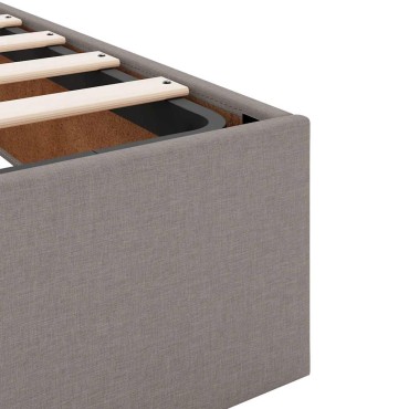 vidaXL Οθωμανικό κρεβάτι με στρώμα Taupe 100x200cm ύφασμα