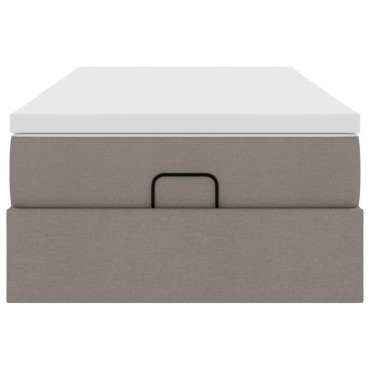 vidaXL Οθωμανικό κρεβάτι με στρώμα Taupe 100x200cm ύφασμα