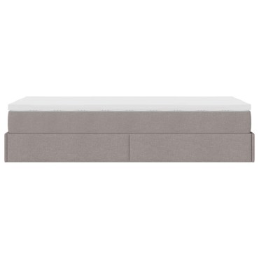 vidaXL Οθωμανικό κρεβάτι με στρώμα Taupe 100x200cm ύφασμα
