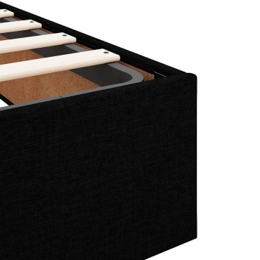 vidaXL Οθωμανικό κρεβάτι με στρώμα Μαύρο 90x200cm Ύφασμα