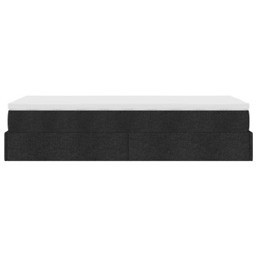 vidaXL Οθωμανικό κρεβάτι με στρώμα Μαύρο 90x200cm Ύφασμα