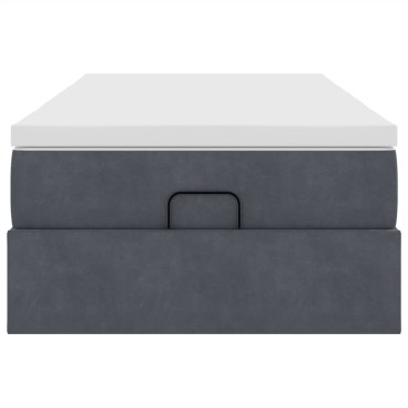 vidaXL Οθωμανικό κρεβάτι με στρώμα σκούρο γκρι 100x200cm Velvet