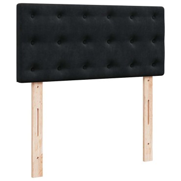 vidaXL Οθωμανικό κρεβάτι με στρώματα Μαύρο 180x200cm Velvet
