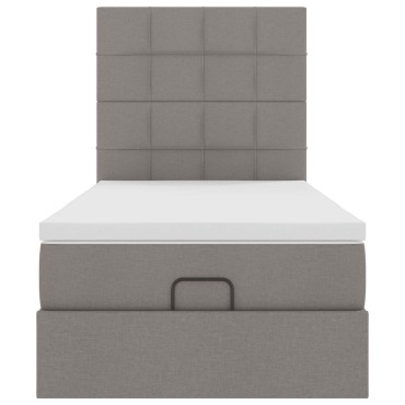 vidaXL Οθωμανικό κρεβάτι με στρώμα Taupe 100x200cm ύφασμα