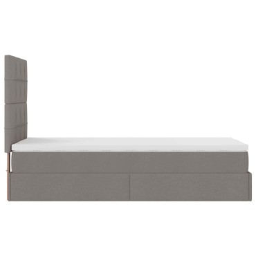 vidaXL Οθωμανικό κρεβάτι με στρώμα Taupe 100x200cm ύφασμα