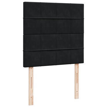 vidaXL Οθωμανικό κρεβάτι με στρώματα Μαύρο 100x200cm Velvet