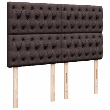 vidaXL Κρεβάτι Boxspring με Στρώμα Σκούρο Καφέ 140x200 εκ Υφασμάτινο