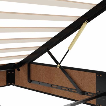 vidaXL Οθωμανικό κρεβάτι με στρώμα Μαύρο 100x200cm Velvet
