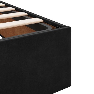 vidaXL Οθωμανικό κρεβάτι με στρώμα Μαύρο 100x200cm Velvet
