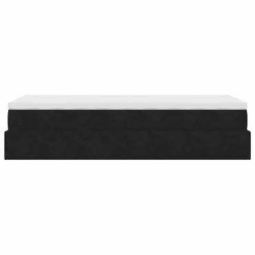 vidaXL Οθωμανικό κρεβάτι με στρώμα Μαύρο 100x200cm Velvet