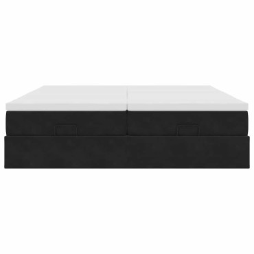 vidaXL Οθωμανικό κρεβάτι με στρώματα Μαύρο 180x200cm Velvet