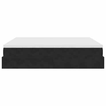 vidaXL Οθωμανικό κρεβάτι με στρώματα Μαύρο 180x200cm Velvet