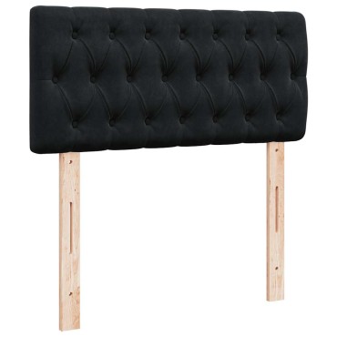 vidaXL Οθωμανικό κρεβάτι με στρώματα Μαύρο 180x200cm Velvet