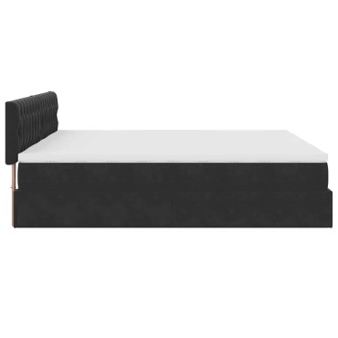 vidaXL Οθωμανικό κρεβάτι με στρώματα Μαύρο 180x200cm Velvet
