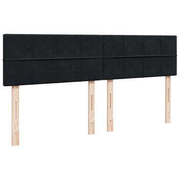 vidaXL Οθωμανικό κρεβάτι με στρώματα Μαύρο 200x200cm Velvet