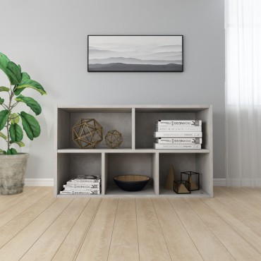 vidaXL Ραφιέρα/Βιβλιοθήκη Γκρι Σκυροδέματος 50x25x80cm Επεξ. Ξύλο 1 τεμ.