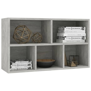 vidaXL Ραφιέρα/Βιβλιοθήκη Γκρι Σκυροδέματος 50x25x80cm Επεξ. Ξύλο 1 τεμ.