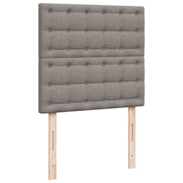 vidaXL Κρεβάτι Boxspring με Στρώμα Taupe 90x190 εκ.Υφασμάτινο