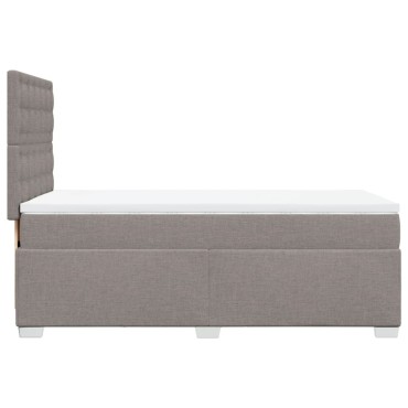 vidaXL Κρεβάτι Boxspring με Στρώμα Taupe 90x190 εκ.Υφασμάτινο