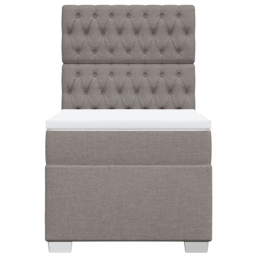 vidaXL Κρεβάτι Boxspring με Στρώμα Taupe 90x190 εκ.Υφασμάτινο